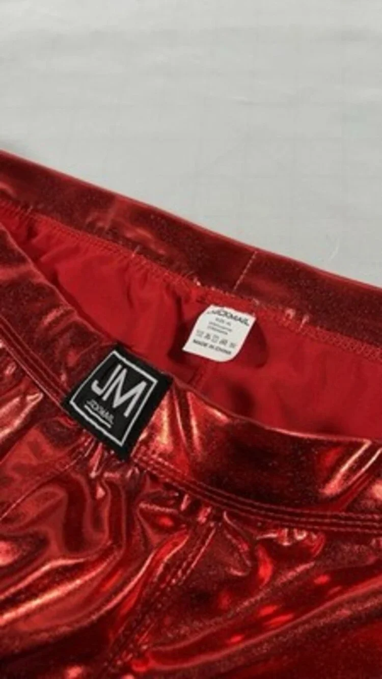 JOCKMAIL MENS BOXER BREIFS METALLIC SEXY RED SIZS XL NEW WITHOUT TAGS